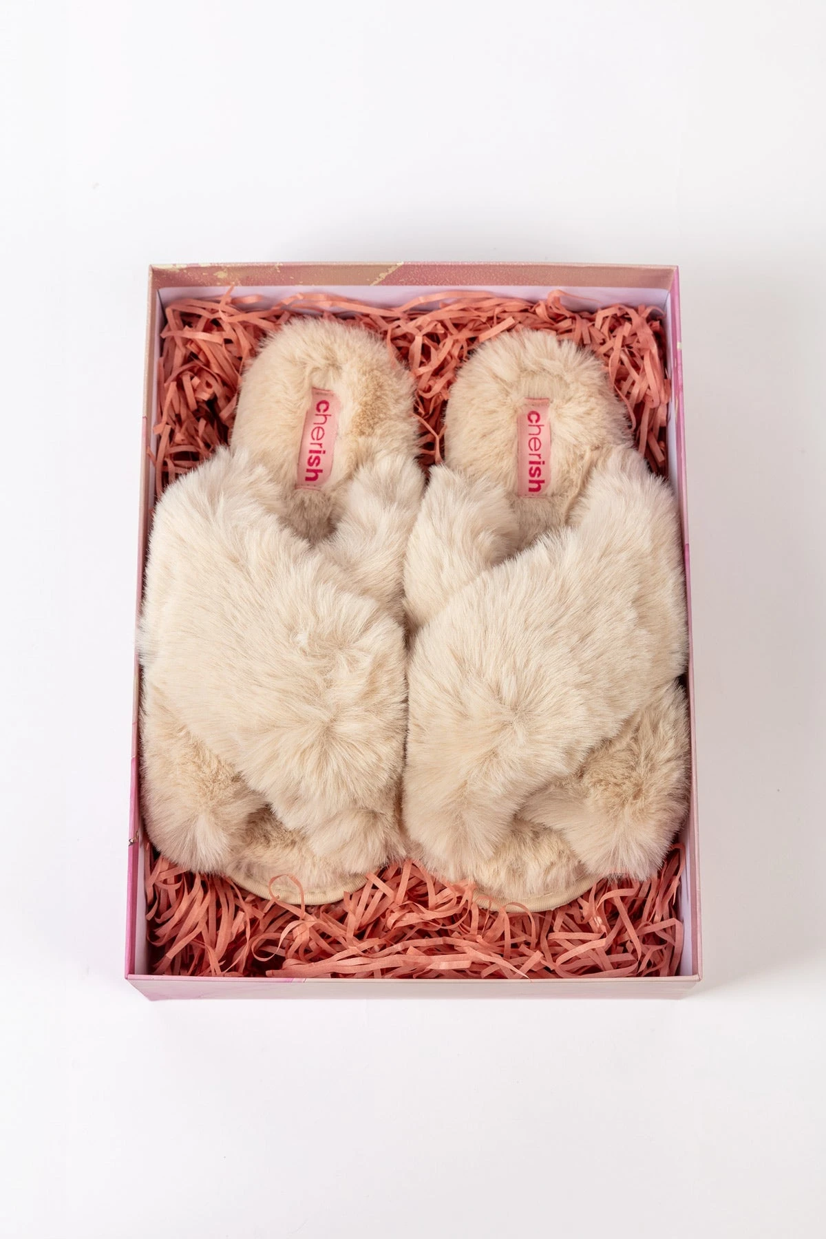 Boxed Cream Faux Fur Quilted Slipper 5 Boxed Cream Faux Fur Quilted Slipper - Image 3