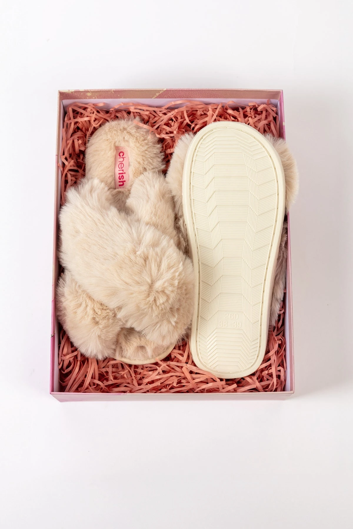 Boxed Cream Faux Fur Quilted Slipper 7 Boxed Cream Faux Fur Quilted Slipper - Image 5
