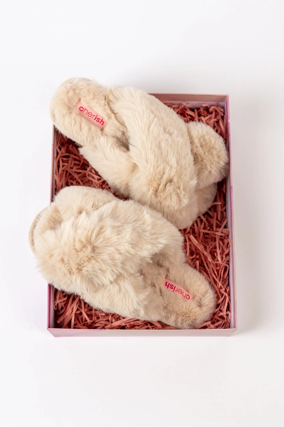 Boxed Cream Faux Fur Quilted Slipper 6 Boxed Cream Faux Fur Quilted Slipper - Image 4