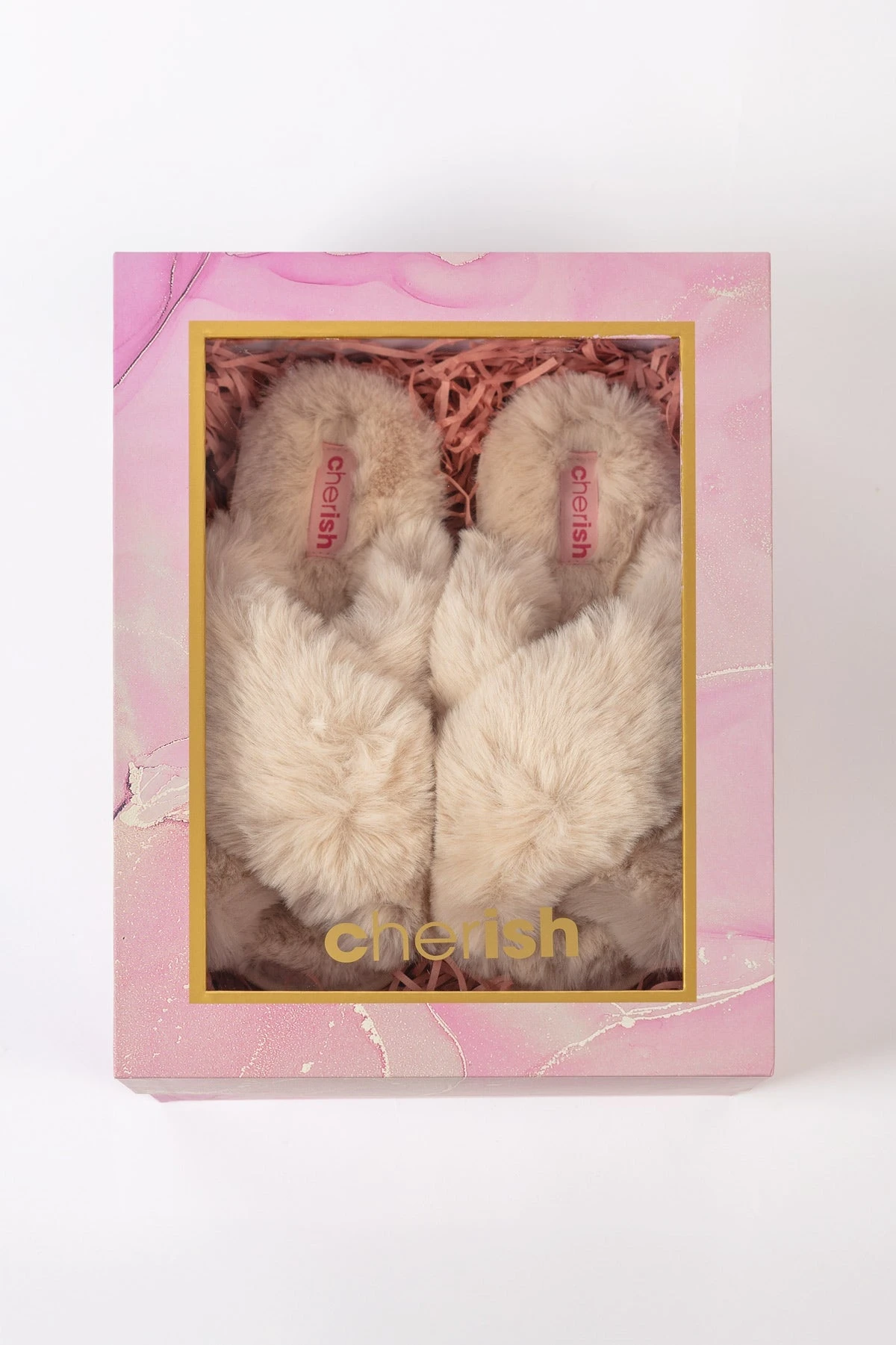 Boxed Cream Faux Fur Quilted Slipper 4 Boxed Cream Faux Fur Quilted Slipper - Image 2