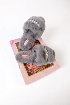 Boxed Embellished Slippers In Grey -Fashion Clothing Accessories Store carraig donn boxed embellished slippers in grey 372352