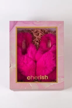 Boxed Faux Fur Quilted Slippers In Pink -Fashion Clothing Accessories Store carraig donn boxed faux fur quilted slippers in pink 566658