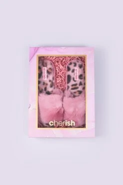 Boxed Pink Animal Faux Fur Slipper -Fashion Clothing Accessories Store carraig donn boxed pink animal faux fur slipper 452784