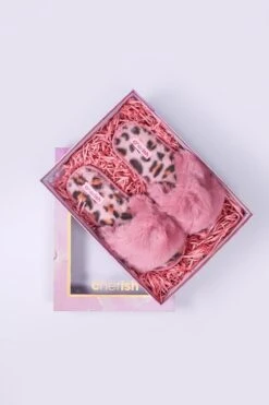 Boxed Pink Animal Faux Fur Slipper -Fashion Clothing Accessories Store carraig donn boxed pink animal faux fur slipper 730767