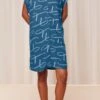 Triumph Boyfriend Fit Nightdress In Blue Print -Fashion Clothing Accessories Store carraig donn boyfriend fit nightdress in blue print 212048