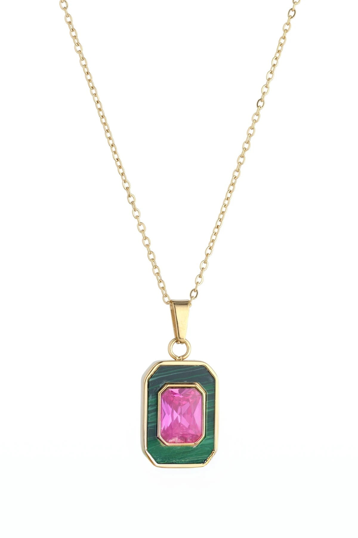Braelyn Pink And Green Pendant 4 Braelyn Pink And Green Pendant - Image 2