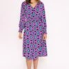 Brioni Midi Dress In Lilac Print