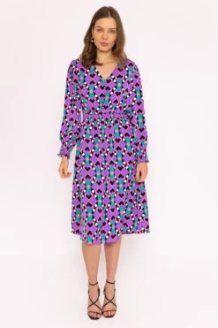 Brioni Midi Dress In Lilac Print