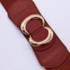 Brown Elastic Belt With Gold Clasp -Fashion Clothing Accessories Store carraig donn brown elastic belt with gold clasp 753218
