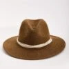 Brown Straw Hat With Gold Clasp Detail -Fashion Clothing Accessories Store carraig donn brown straw hat with gold clasp detail 131193