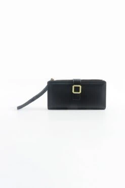 Buckle Purse With Wrist Strap In Black