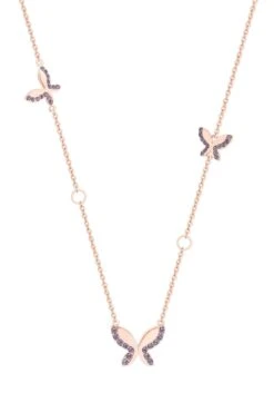Butterfly Rose Gold Necklace