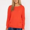Button Detail Knit In Orange -Fashion Clothing Accessories Store carraig donn button detail knit in orange 461962