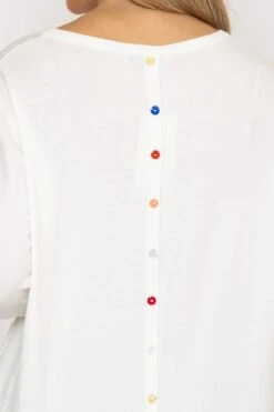 Button Detail Knit In White -Fashion Clothing Accessories Store carraig donn button detail knit in white 610777