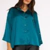 Button Sleeve Blouse In Teal -Fashion Clothing Accessories Store carraig donn button sleeve blouse in teal 936194