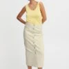 B.young Bykatsa Cream Midi Skirt