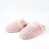 Cable Knit Slippers In Pink