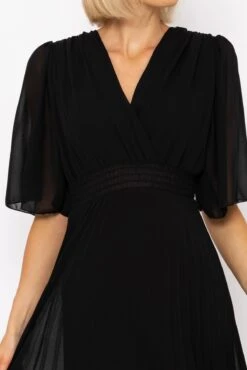 Carmen Black Pleated Midi Dress -Fashion Clothing Accessories Store carraig donn carmen black pleated midi dress 243908