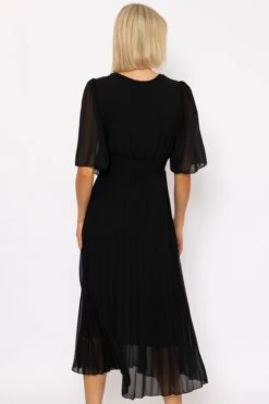 Carmen Black Pleated Midi Dress -Fashion Clothing Accessories Store carraig donn carmen black pleated midi dress 264761