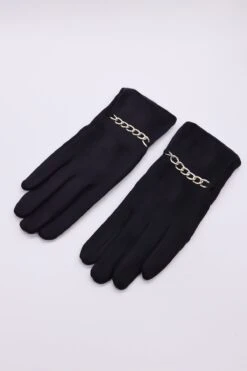 Chain Detail Glove In Black -Fashion Clothing Accessories Store carraig donn chain detail glove in black 463666