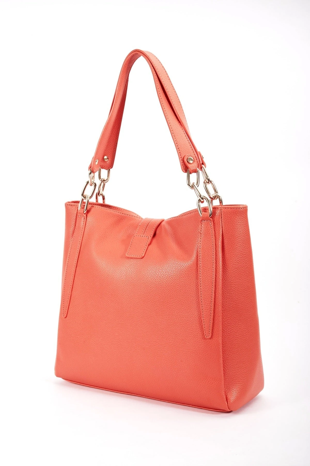 Chain Detail Tote In Orange 5 Chain Detail Tote In Orange - Image 3