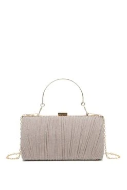 Fashion Clothing Accessories Store 14 Champagne Sparkle Clutch With Handle