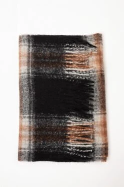 Check Scarf In Black -Fashion Clothing Accessories Store carraig donn check scarf in black 136877