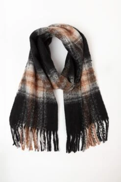 Check Scarf In Black