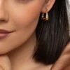 Chunky Geometric Gold Hoops -Fashion Clothing Accessories Store carraig donn chunky geometric gold hoops 474748