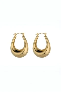 Chunky Gold Oval Hoop Earrings