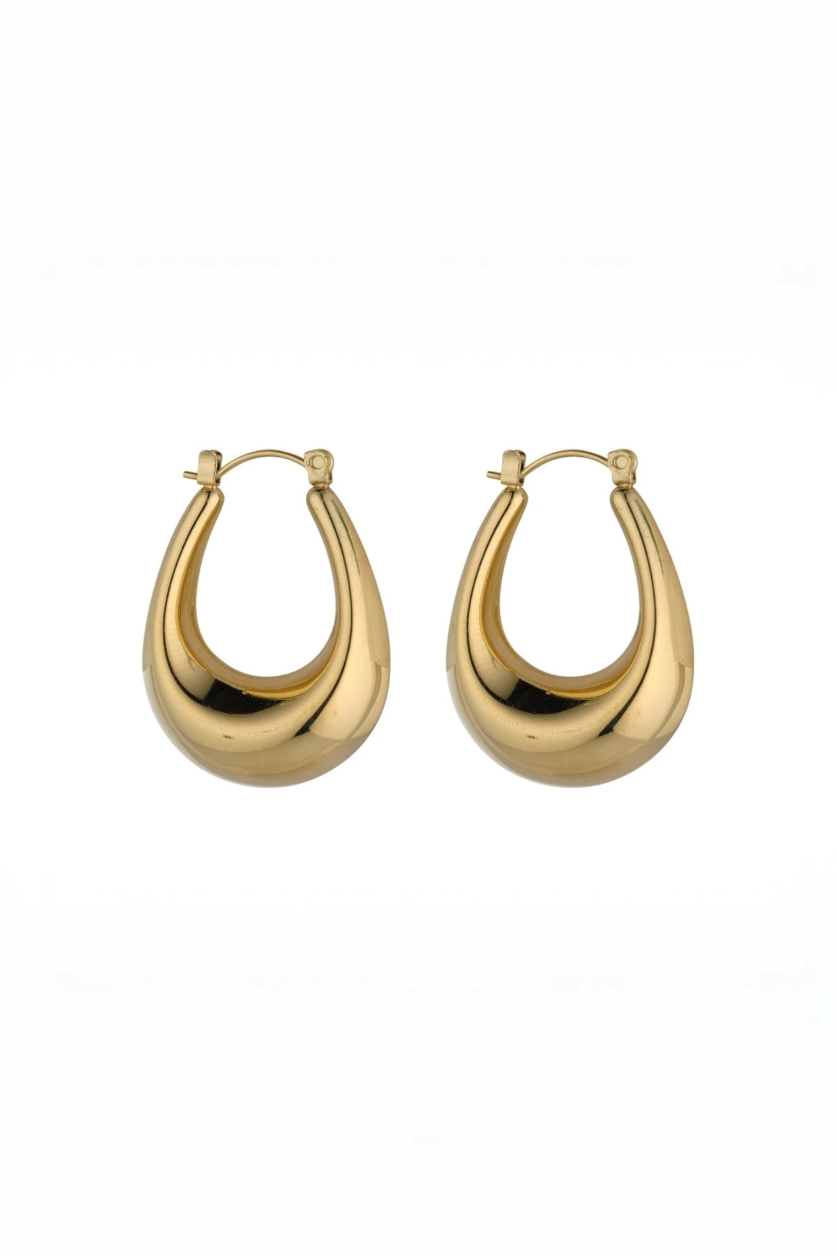 Chunky Gold Oval Hoop Earrings 3 Chunky Gold Oval Hoop Earrings