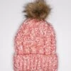 Chunky Knit Hat With Bobble In Multi Tone Pink -Fashion Clothing Accessories Store carraig donn chunky knit hat with bobble in multi tone pink 788427