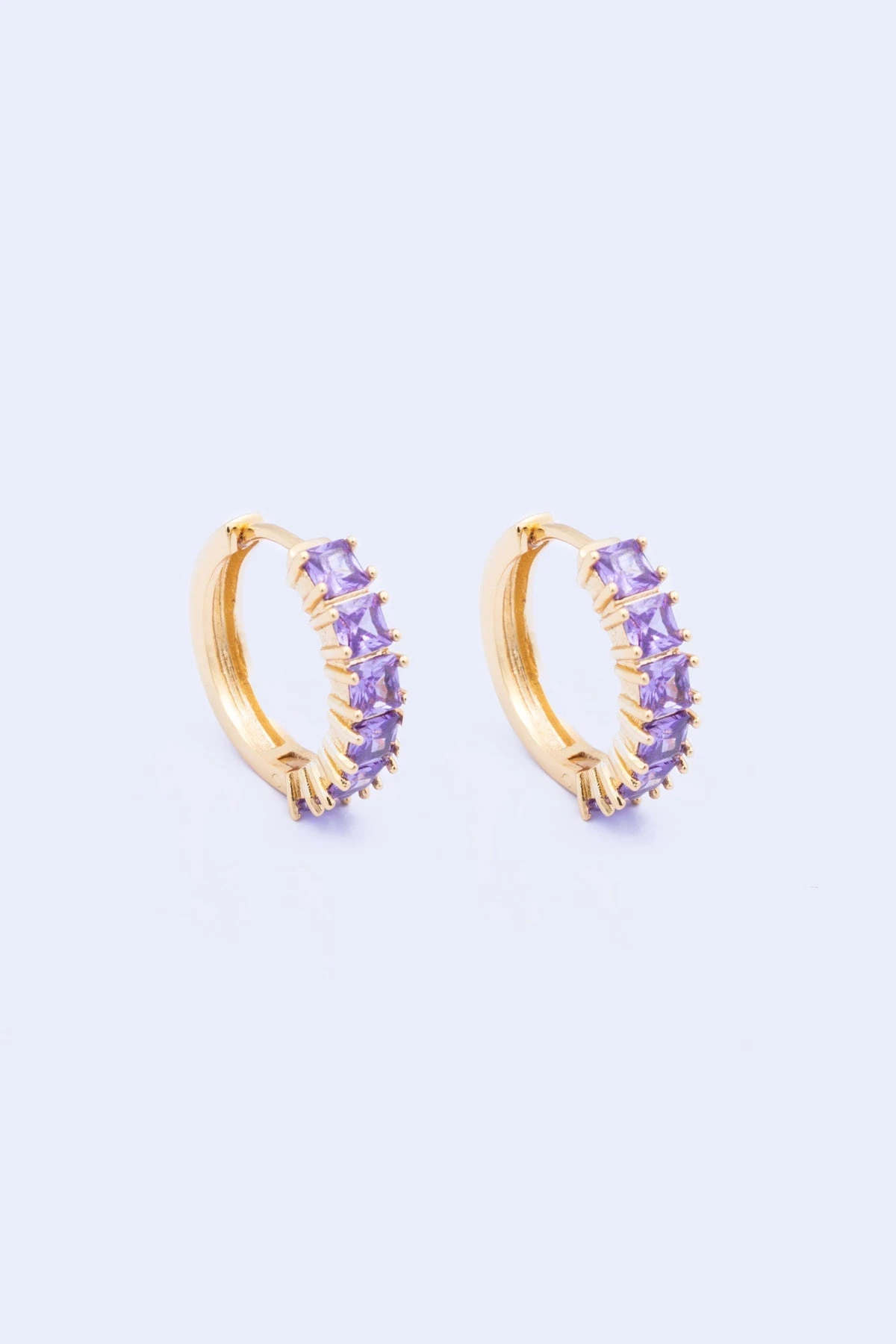 Classic Amethyst Hoops 3 Classic Amethyst Hoops