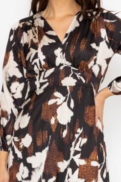 Cliodhna Brown Printed Midi Dress -Fashion Clothing Accessories Store carraig donn cliodhna brown printed midi dress 141258