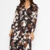 Cliodhna Brown Printed Midi Dress -Fashion Clothing Accessories Store carraig donn cliodhna brown printed midi dress 183448