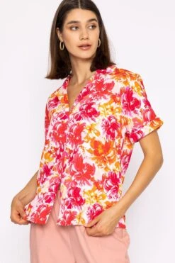 Collar Shirt In Floral Print -Fashion Clothing Accessories Store carraig donn collar shirt in floral print 161188