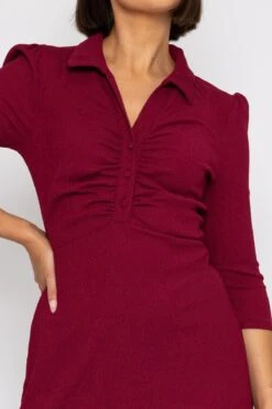 Collar Tree Bark Dress In Burgundy 10 Collar Tree Bark Dress In Burgundy -Fashion Clothing Accessories Store carraig donn collar tree bark dress in burgundy 342567