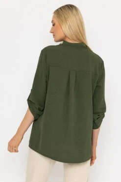 Collarless Shirt In Khaki 9 Collarless Shirt In Khaki -Fashion Clothing Accessories Store carraig donn collarless shirt in khaki 394142