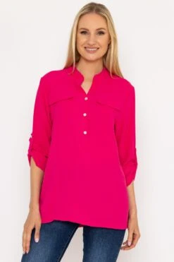 Collarless Shirt In Pink 8 Collarless Shirt In Pink -Fashion Clothing Accessories Store carraig donn collarless shirt in pink 997652