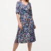 Ulla Popken Colorful Dot Print Short Sleeve Midi Dress 1 Ulla Popken Colorful Dot Print Short Sleeve Midi Dress -Fashion Clothing Accessories Store carraig donn colorful dot print short sleeve midi dress 428552