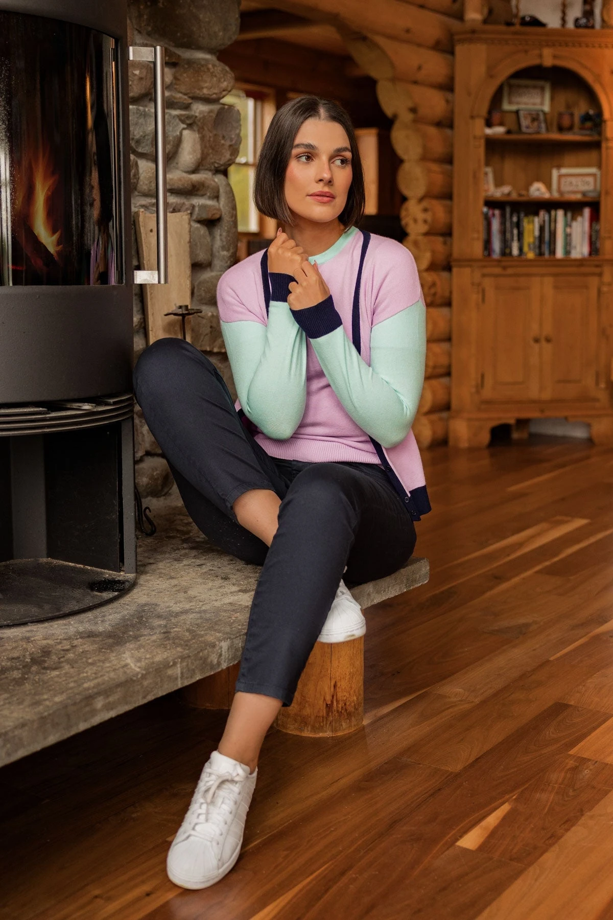 Colour Block Cardigan 4 Colour Block Cardigan - Image 2