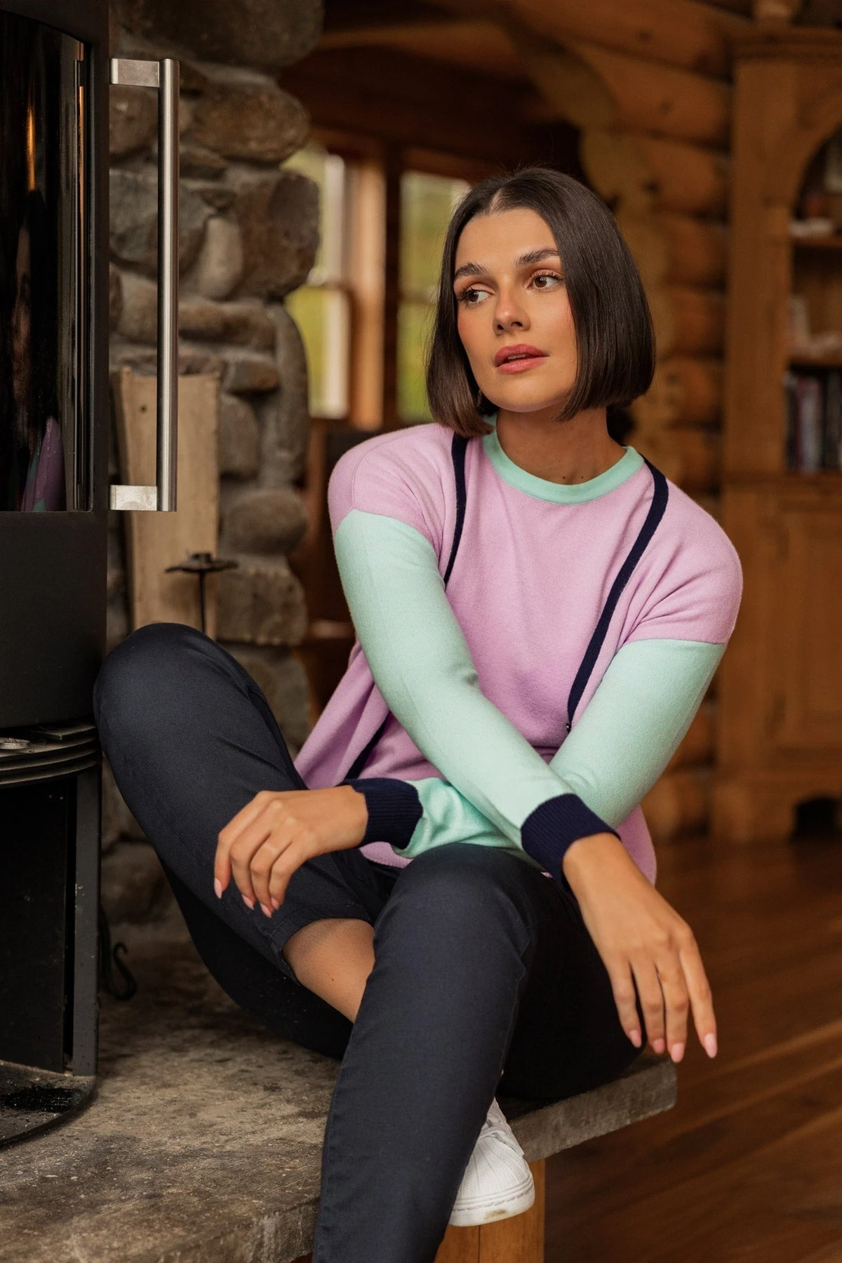 Colour Block Cardigan 3 Colour Block Cardigan