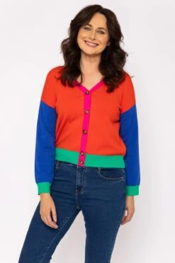 Colour Block Cardigan In Multi -Fashion Clothing Accessories Store carraig donn colour block cardigan in multi 753351