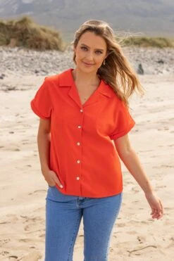 Coral Camp Collar Shirt