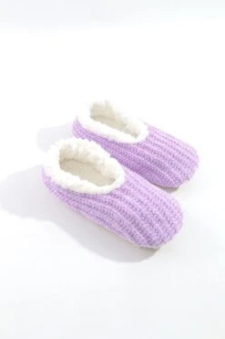 Cosy Knit Slipper Socks In Lilac -Fashion Clothing Accessories Store carraig donn cosy knit slipper sock 201990