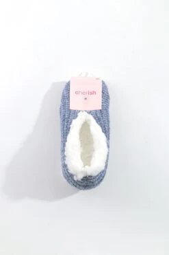 Cosy Knit Slipper Sock In Navy