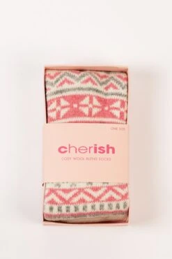 Cream Fairisle Cosy Socks In Box