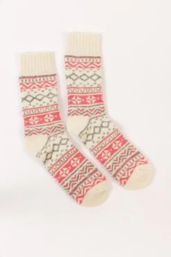 Cream Fairisle Cosy Socks In Box -Fashion Clothing Accessories Store carraig donn cream fairisle cosy socks in box 766575