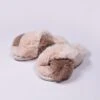 Cream Faux Fur Contrast Slippers -Fashion Clothing Accessories Store carraig donn cream faux fur contrast slippers 207494