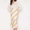 Cream Satin Stripe Midi Skirt -Fashion Clothing Accessories Store carraig donn cream satin stripe midi skirt 655501